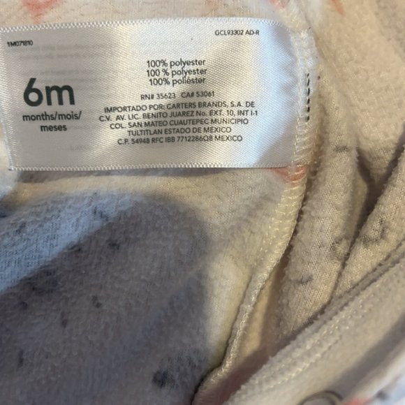 Carter's Baby Pjs Jumpsuit Comfy 1 Piece 6M - Picture 6 of 8